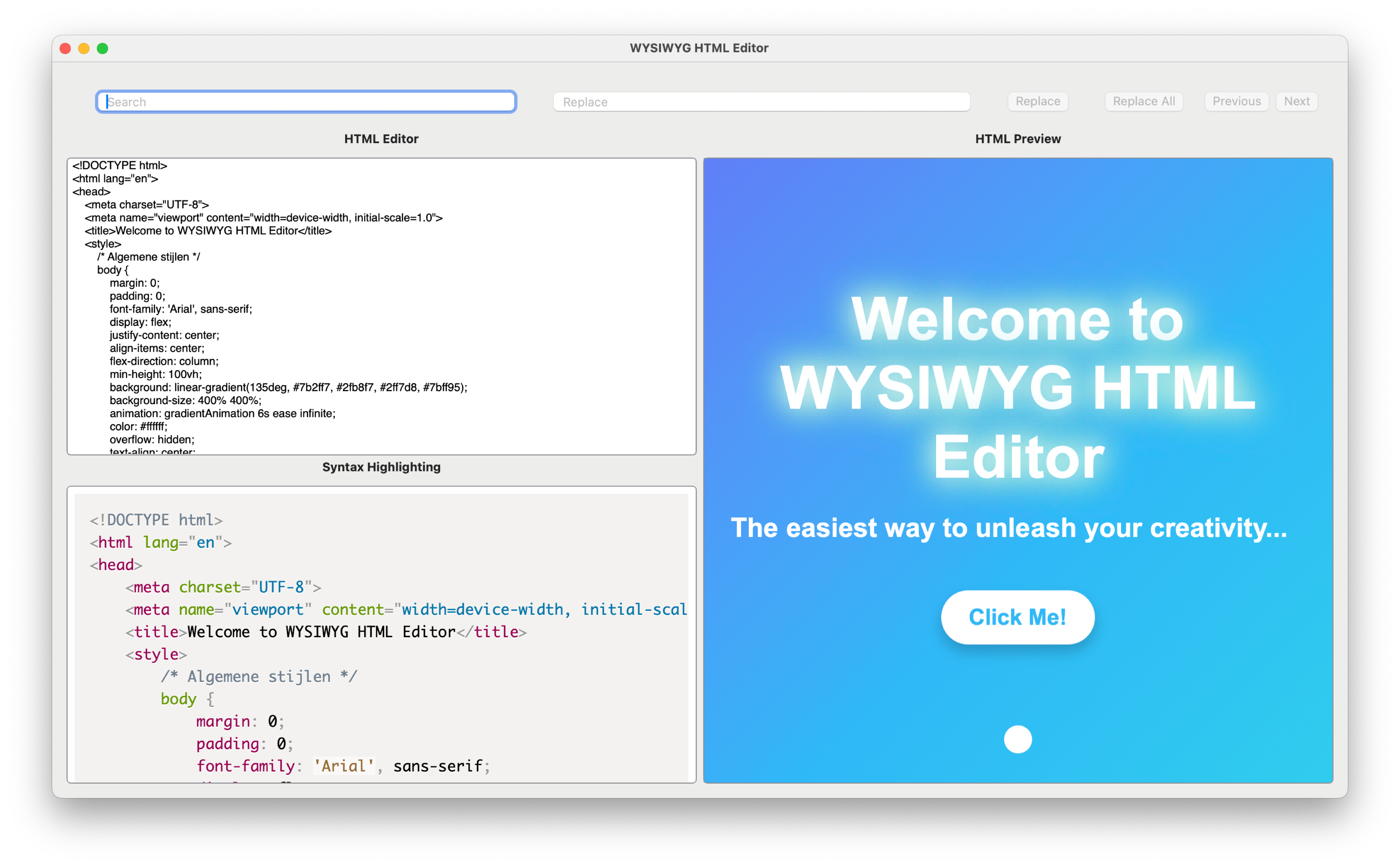 WYSIWYG HTML Editor