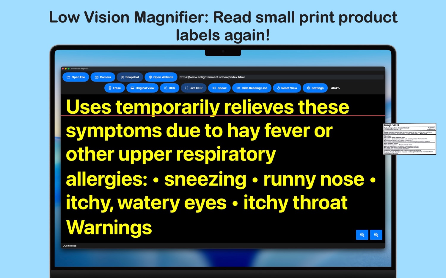 Low Vision Magnifier